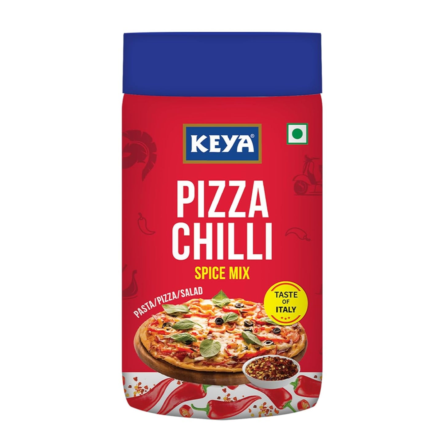 Keya Pizza Chilli Flakes | Natural Chilli Flakes | Dry Red Chilli Flakes| Seasonings |Multipurpose Seasoning| Zero added Colours, Fillers, Additives & Preservatives | 100% Natural | Perfect for Pizza, Pasta, Chilli Potato, Sweet Corn, Makhana| 70g