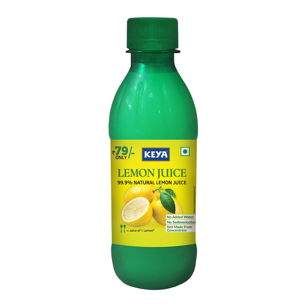 Keya Lemon Juice Concentrate 250ml | Contains Natural Lemon Juice | Goodness of 25 Fresh Lemons (Pack of 2)