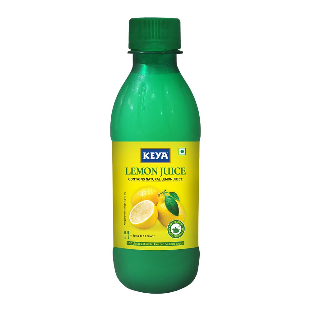 Keya Fresh Lemon Juice | Contains Natural Lemon Juice | No Added Water, No Concentrate, No Sedimentation | Fresh for 24 Months | Quick, Easy, Hassle Free Essential | For Everyday Cooking & Beverages | 500 mll
