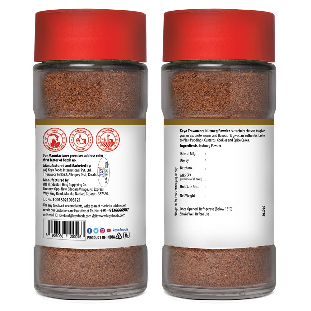 Keya Exotic Spices Combo, Nutmeg Powder 65gm, Cardamom Seed Powder 50gm, Cinnamon Powder 45g | 100% Pure & Natural | Packed with Zero Preservatives or Additives | Indian Spices Aroma & Flavour | Pack of 3