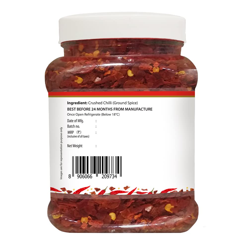 Keya Red Chilli Flakes - 300g | Premium Quality Crushed Red Chili for Bold, Spicy Flavor | Perfect for Cooking, Seasoning, and Garnishing | Ideal for Pizzas, Pastas, Indian and Mexican Dishes | 300g