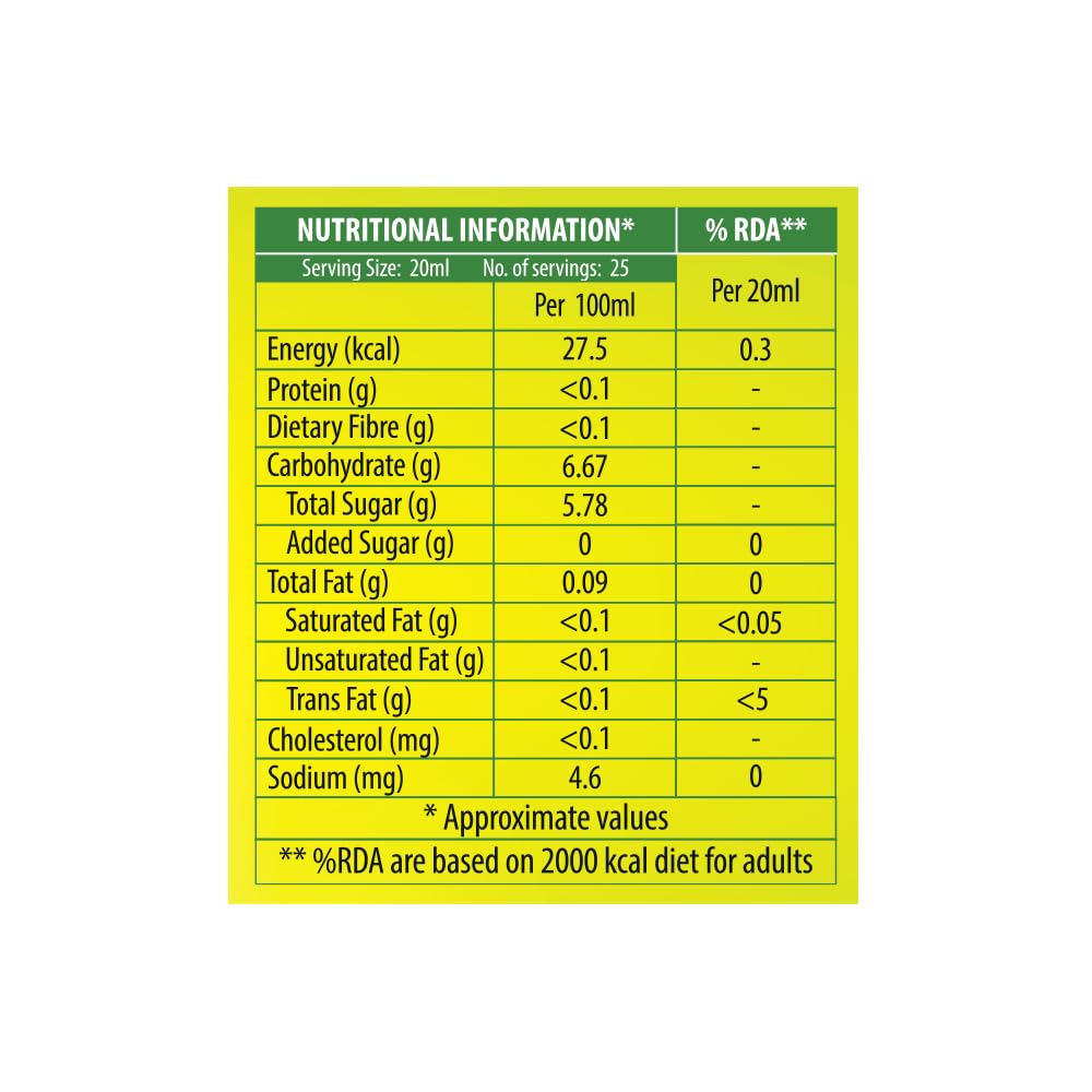 Keya Fresh Lemon Juice | Contains Natural Lemon Juice | No Added Water, No Concentrate, No Sedimentation | Fresh for 24 Months | Quick, Easy, Hassle Free Essential | For Everyday Cooking & Beverages | 500 mll