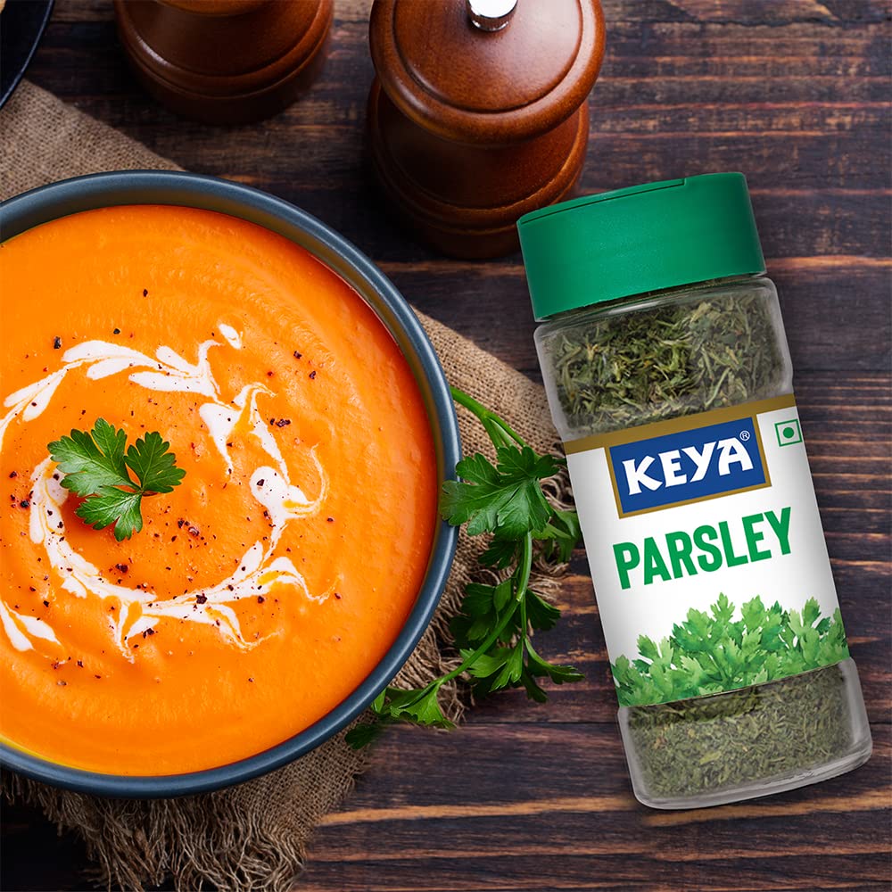 Keya Parsley | Seasoning for Meats, Soups, Sauces, Vegetables, and Beverages | Rich in Antioxidants & Supports Digestion | No Artificial Flavours or Colours | 15g