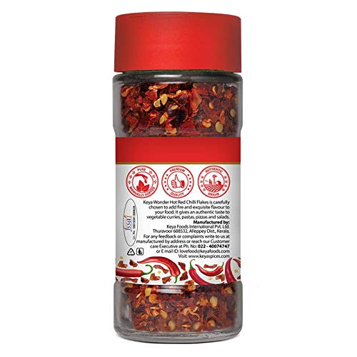 Keya Combo of Pizza Seasoning 45gm | Red Chilli Flakes 40gm | Pure & Refreshing | Manually sorted | Freeze Dried Herb | Export Quality | Rich aroma that Lasts | Seasoning & Spices | Pack of 2