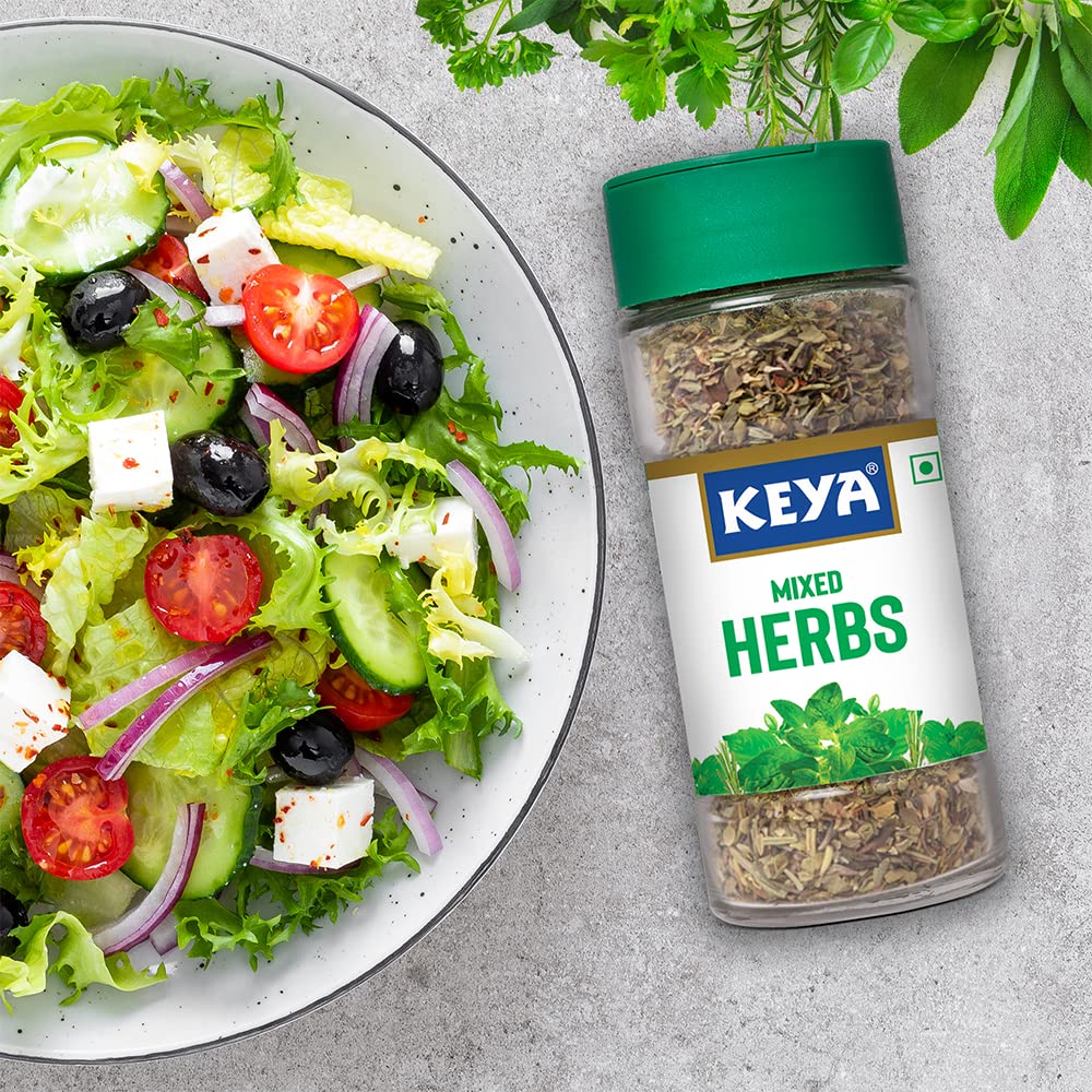 Keya Premium Herbs Combo| Keya Basil 12g, Keya Oregano 15g, Keya Mixed Herbs 23gm | Pack of 3