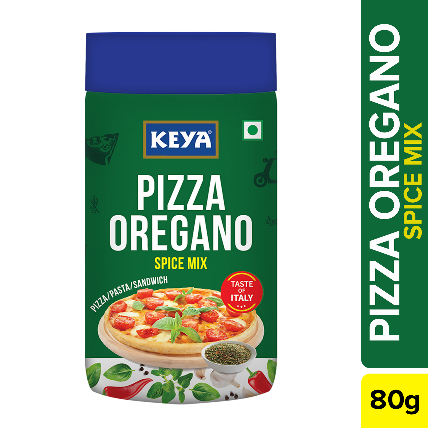 Keya Sprinklers Combo | Italian Pizza Oregano 80g | Piri Piri 100g | Seasonings For Pizza & Pasta | Premium All Natural & Healthy Italian Spice Blend for Pizza, Pasta | Sprinkler | No Artificial Flavours and Colours | Pack of 2