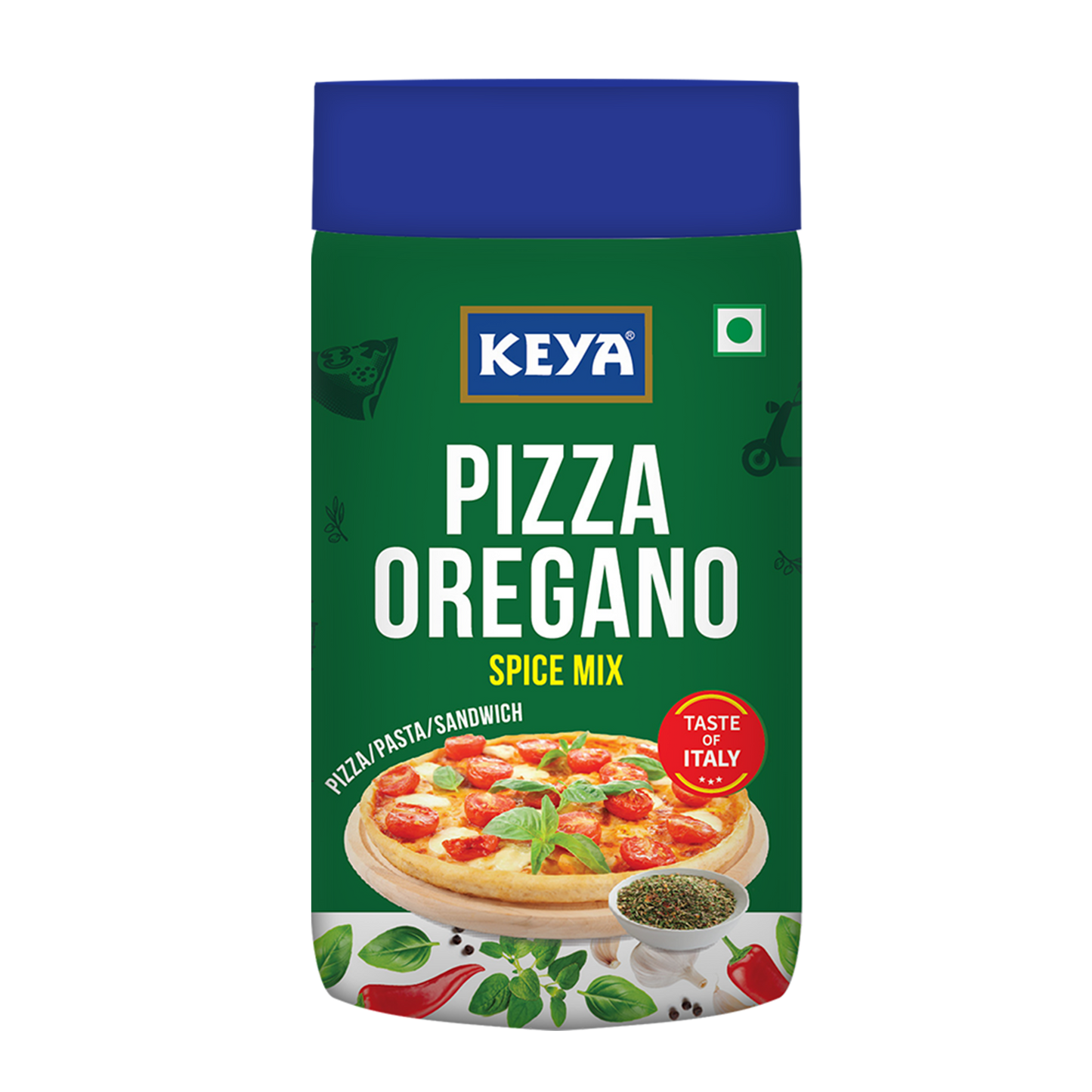 Keya Sprinklers Combo | Italian Pizza Oregano 80g | Piri Piri 100g | Seasonings For Pizza & Pasta | Premium All Natural & Healthy Italian Spice Blend for Pizza, Pasta | Sprinkler | No Artificial Flavours and Colours | Pack of 2