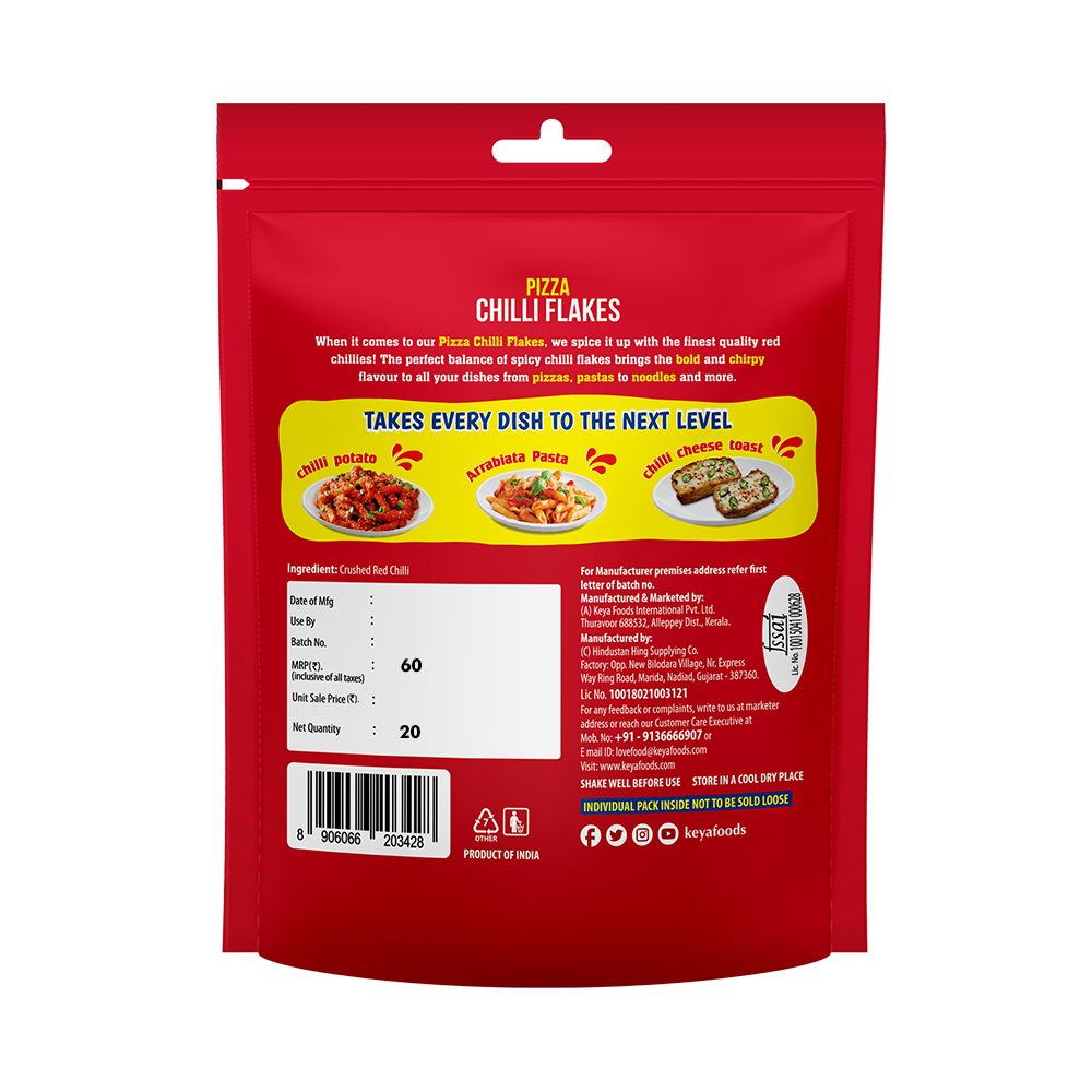 Keya Spice Mix Multipacks | Pizza Oregano 40g, Piri Piri 40g, Pizza Chilli Flakes 20g, Pack of 3