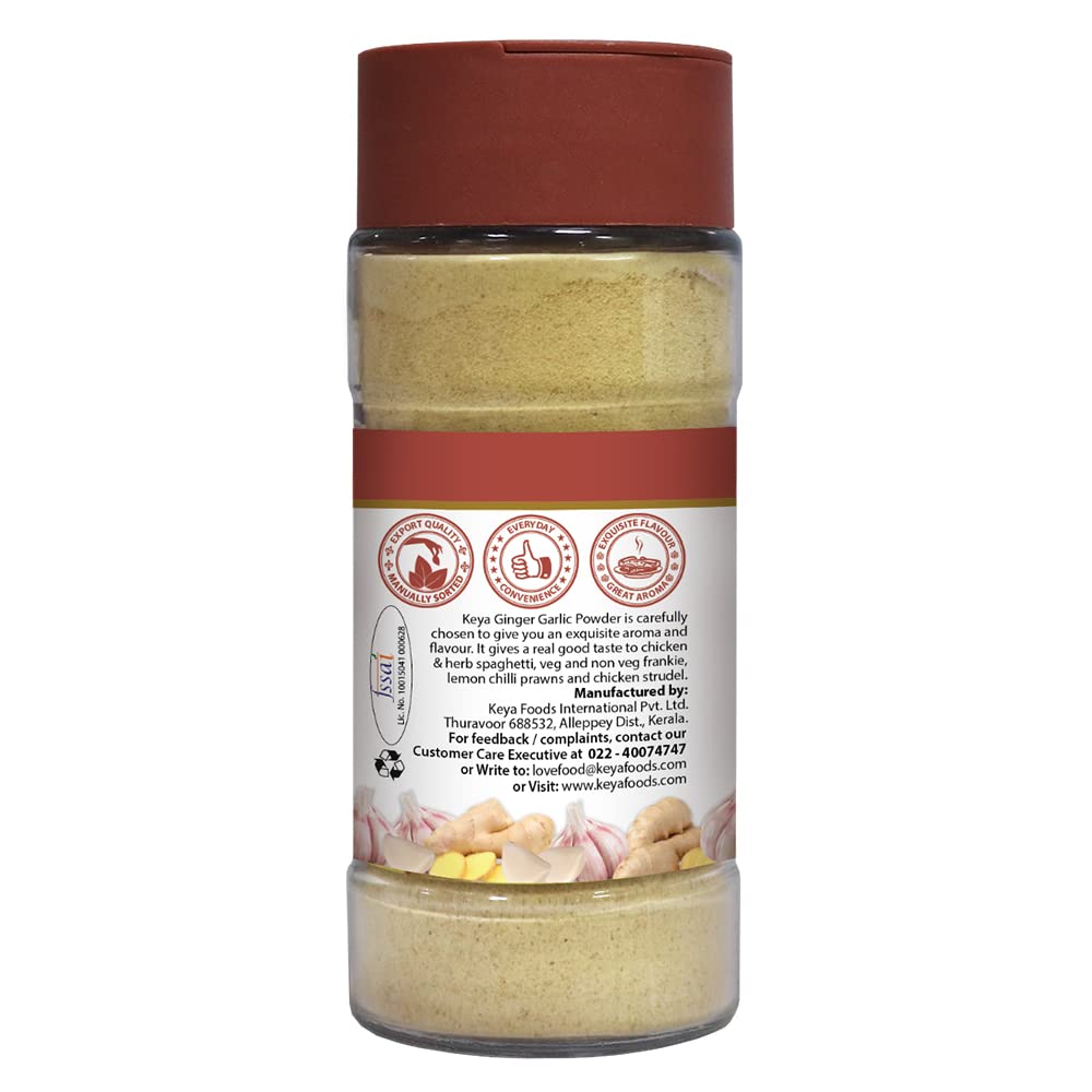 Keya Ginger Garlic Powder 50g | Pure, All-Natural, Flavor Booster for Cooking, Soups, Sauces |No Additives, Preservatives |