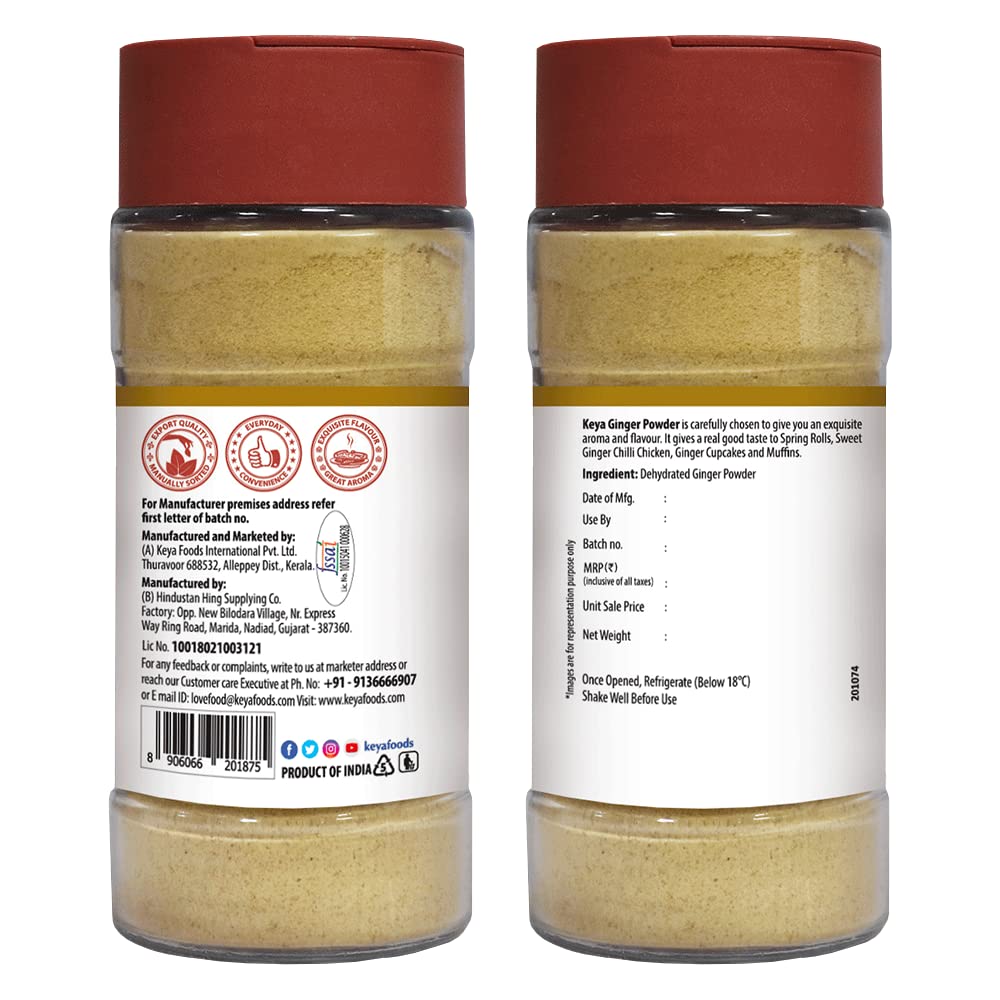 Keya Ginger Powder 40g | All-Natural and Dried |Instant ginger Powder | No Additives, Preservatives |