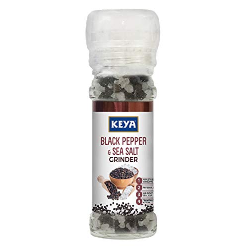 Keya Black Pepper & Sea Salt Grinder 80g