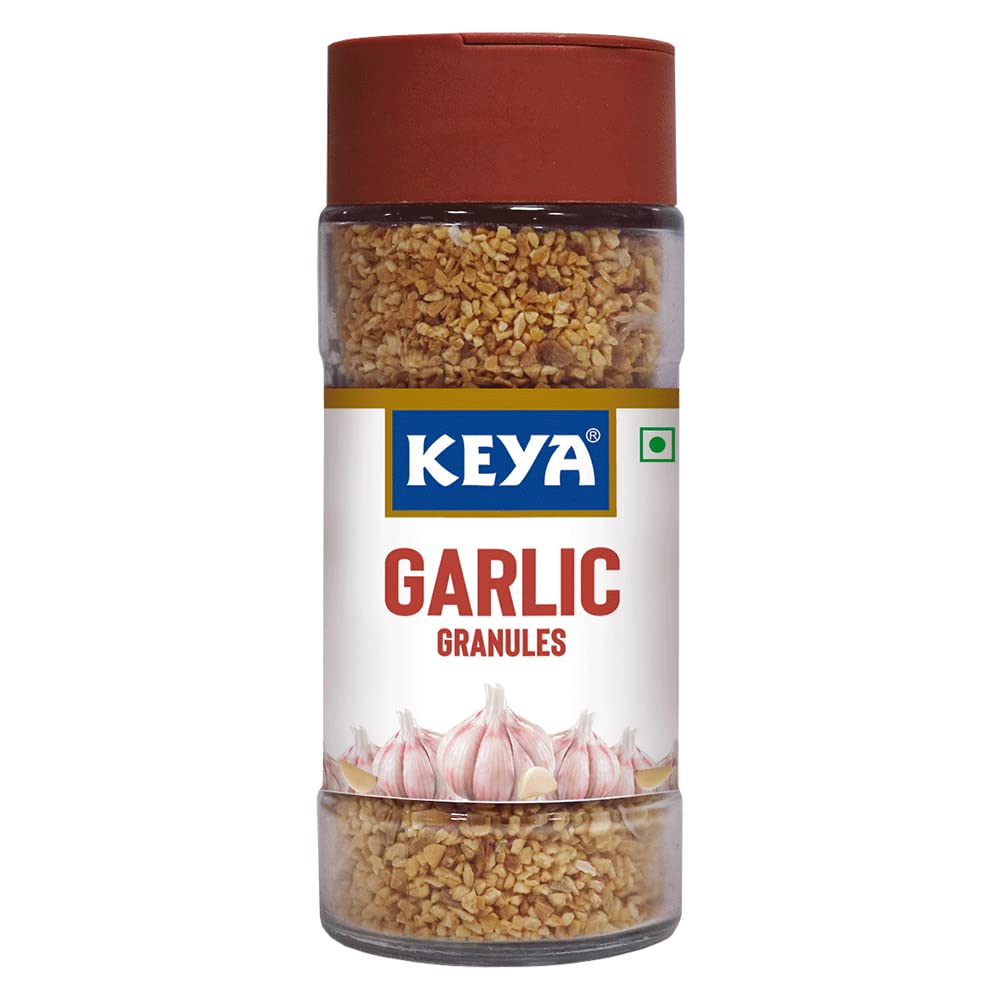 Keya Garlic Granules 55g | Pure, All-Natural, Flavor Booster for Cooking, Soups, Sauces |No Additives, Preservatives |