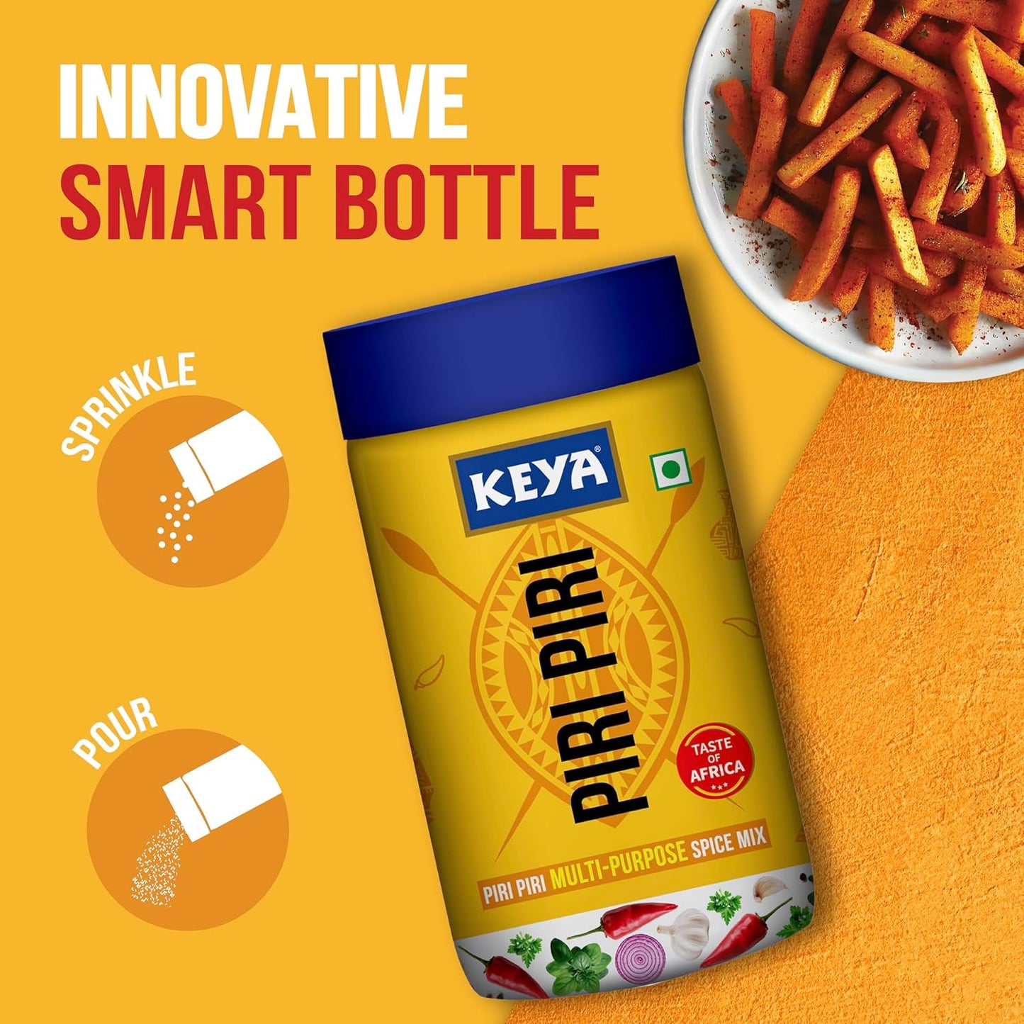 Keya International Sprinklers Combo | Italian Pizza Oregano 80gm | Piri Piri 100gm | Italian Pizza Chilli 70gm | Pack of 3