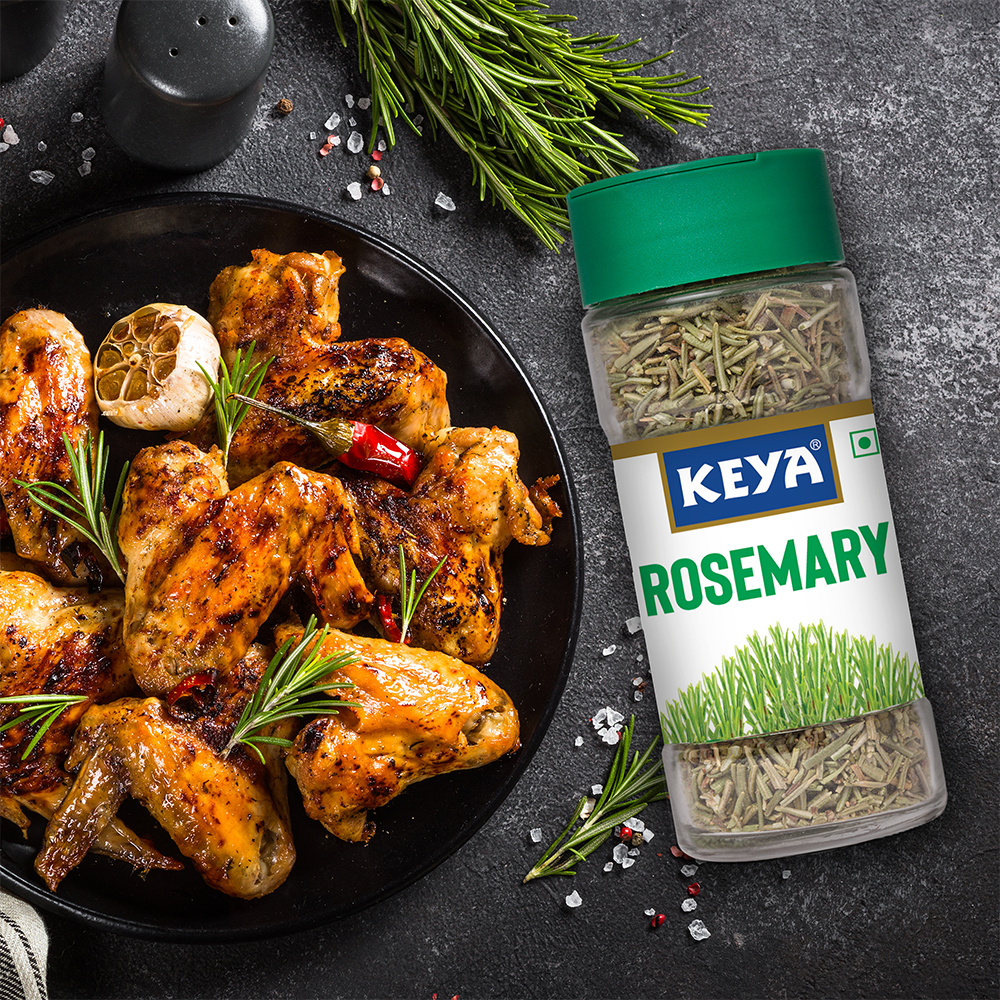 Keya Rosemary | Freeze Dried | Seasoning for Roasts, Soups, Sauces, and Marinades | Rich in Antioxidants & Supports Immunity | No Artificial Flavours or Colours | 17g