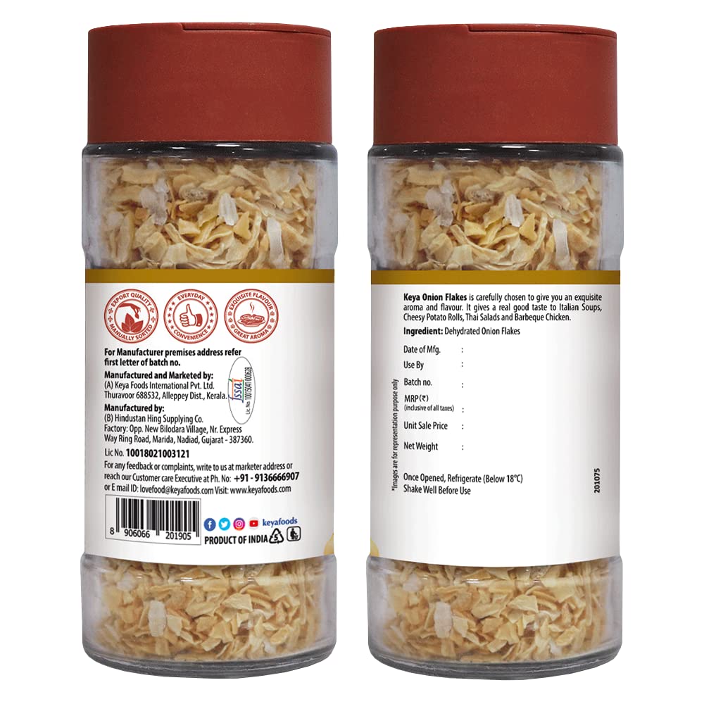 Keya Onion flakes 35g | Pure, All-Natural, Flavor Booster for Cooking, Soups, Sauces, and Seasoning| No Additives, Preservatives
