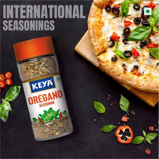 Keya Oregano Seasoning | All Natural & Healthy Spice Blend for Pizza, Pasta & More | Glass Bottle | Premium Herbs and Spices | Contains Freeze dried herbs| Export Quality | No Preservatives | The rich aroma that lasts | 50g