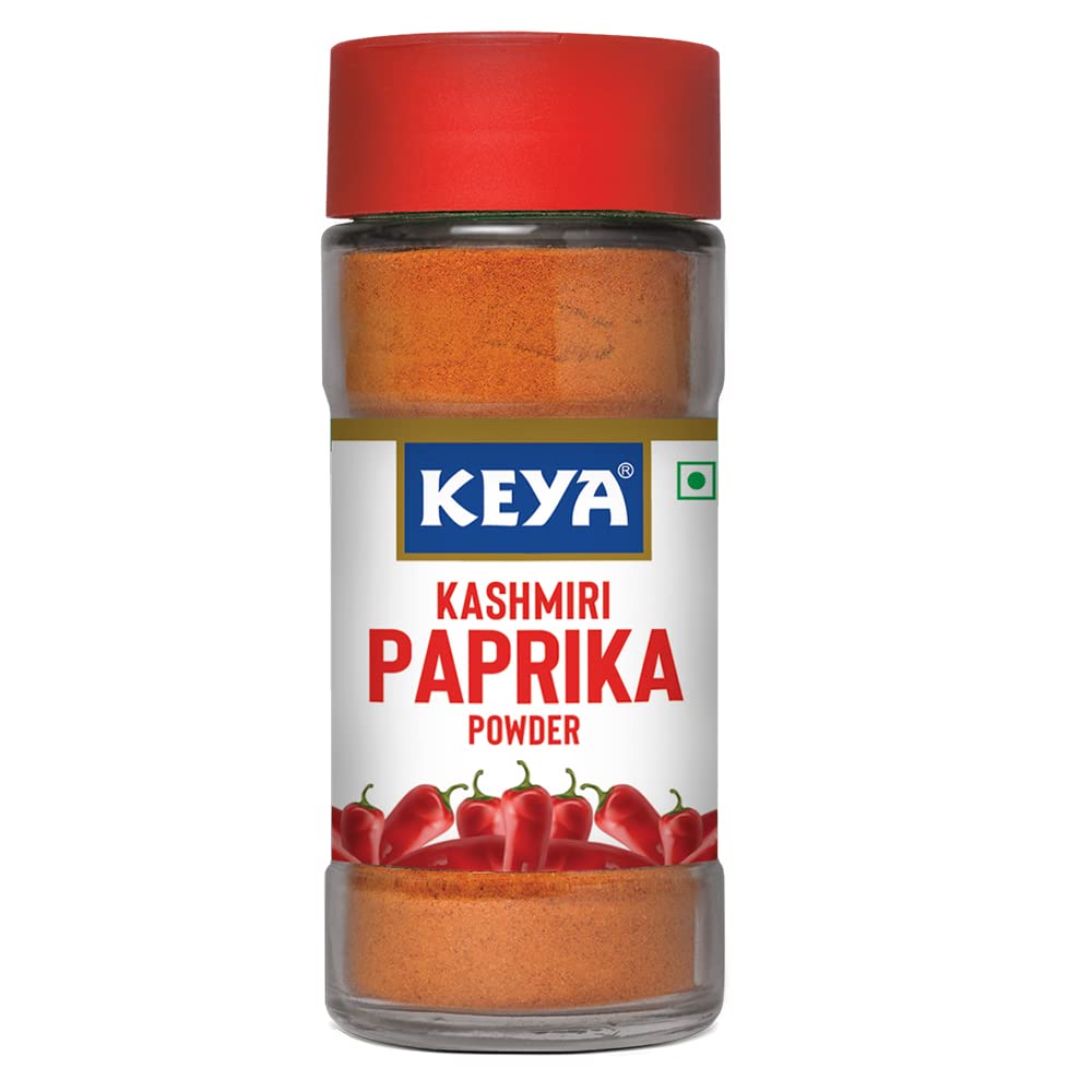 Keya Kashmiri Paprika Powder | Natural Vegetarian Dry Hot and Spicy Chili | Aromatic Seasoning | 100% Natural | Manually Sorted | 55g