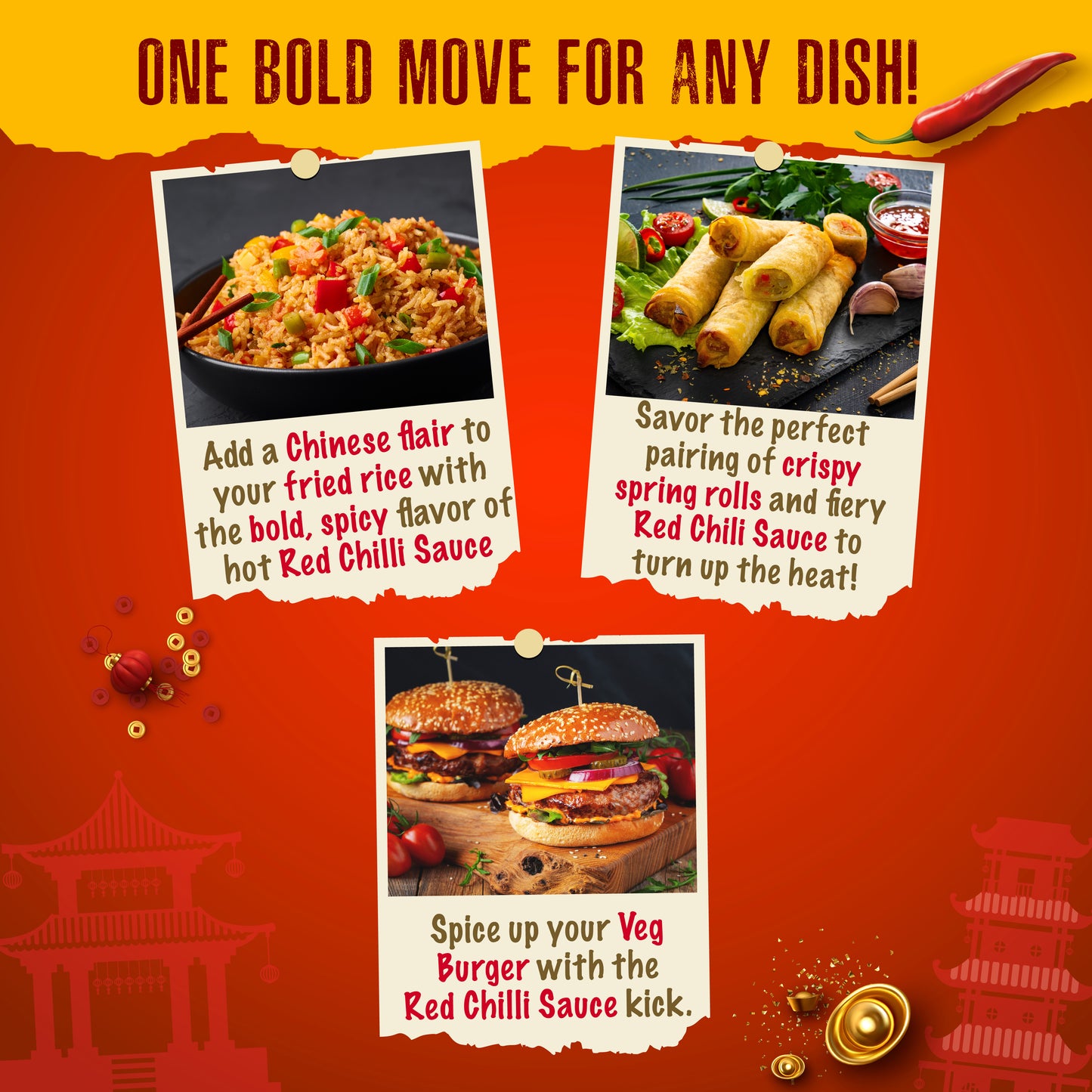 Keya Chinese Sauce Combo- Red Chilli Sauce 200g, Green Chilli Sauce 190g, Dark Soya Sauce 210g, Combo Pack 3