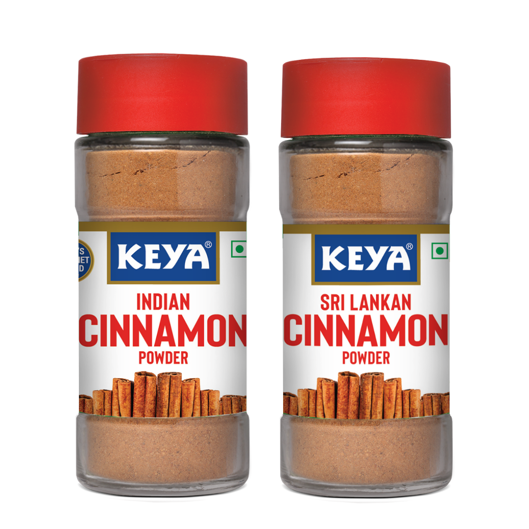 Keya Indian Cinnamon Powder 50g | Keya Srilankan Cinnamon Powder 50g | Pack of 2