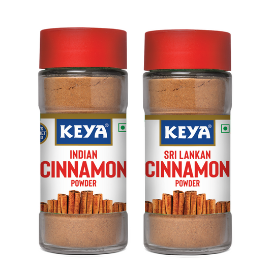 Keya Indian Cinnamon Powder 50g | 100% Pure & Natural | Packed with Zero Preservatives or Additives | Indian Spices Aroma & Flavour | Pack of 2