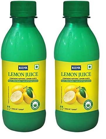 Keya Lemon Juice Concentrate 250ml | Contains Natural Lemon Juice | Goodness of 25 Fresh Lemons (Pack of 2)