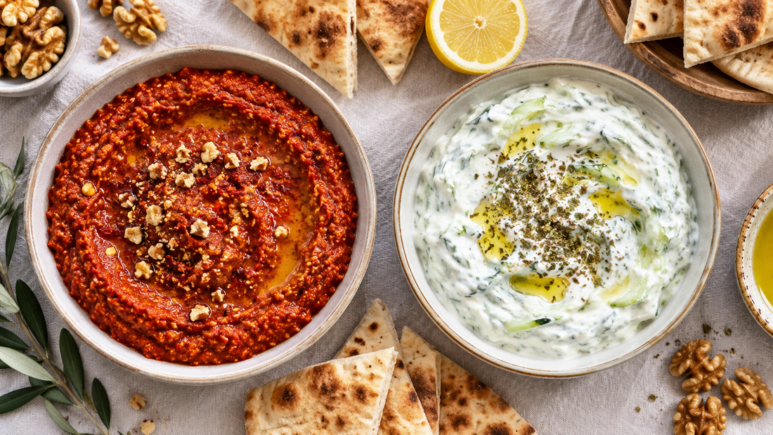 Muhammara and Tzatziki: One Hot Dip, One Cool Dip