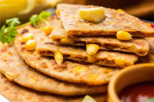 Corn Stuffed Paratha (Navratri Vrat Special)