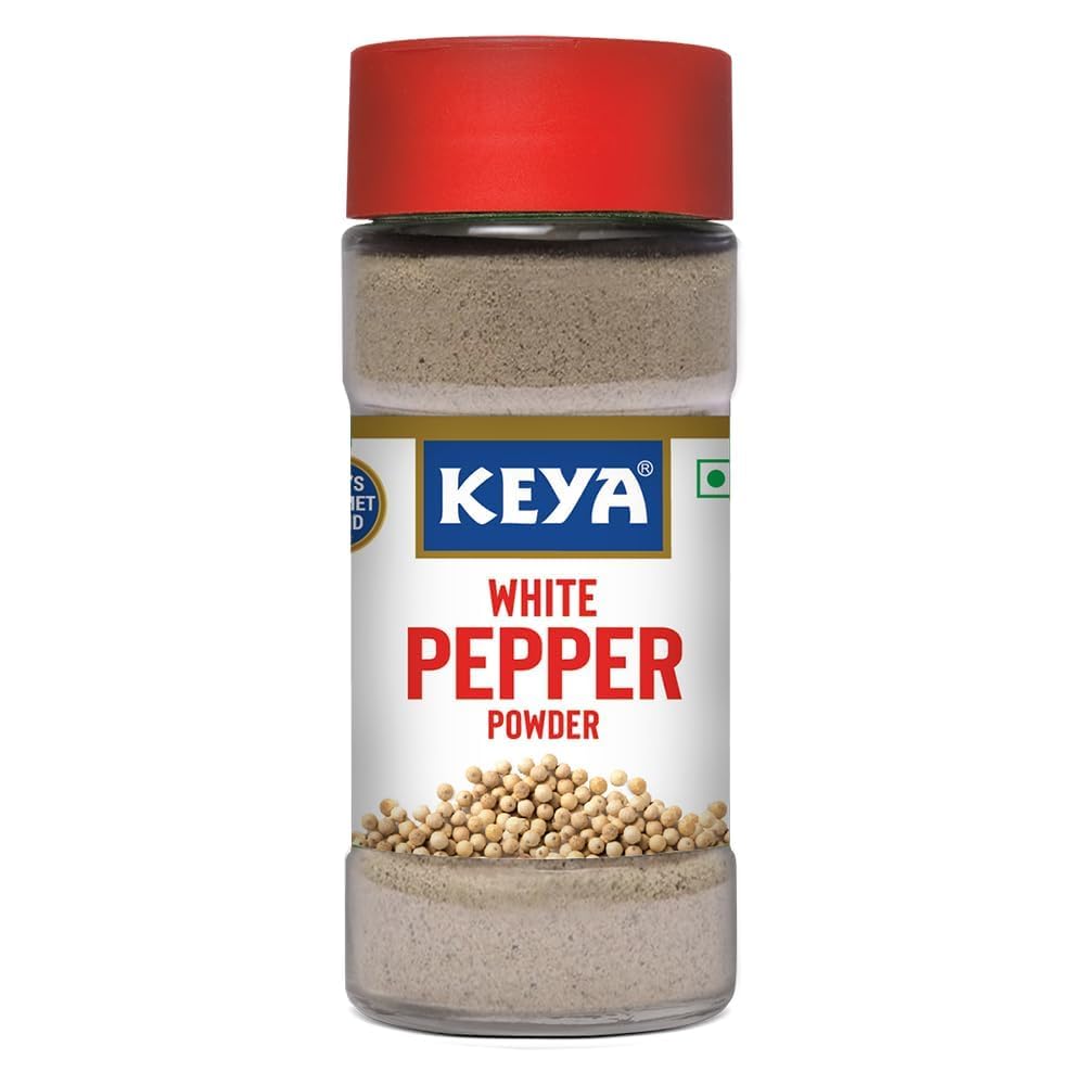 Keya Black Pepper Powder 54g, Keya White Pepper Powder 60g | Pack 2