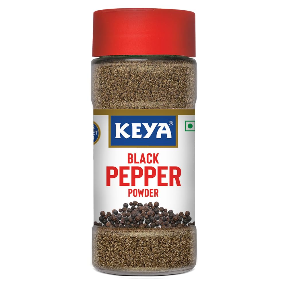 Keya Black Pepper Powder 54g, Keya White Pepper Powder 60g | Pack 2