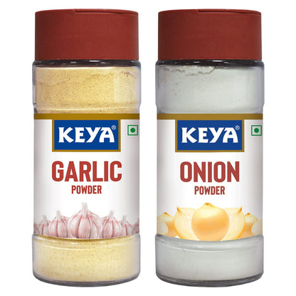 Keya Combo of Garlic Powder 55gm, Onion Powder 50gm, Pack 2