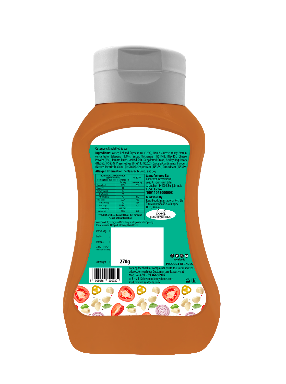 Keya Cheesy Jalapeno Mayo Spread 270g
