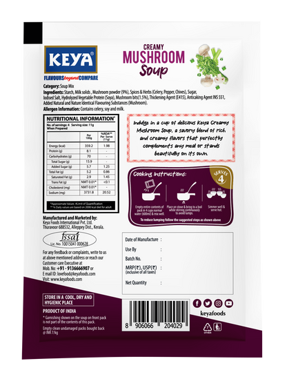 Keya Creamy Mushroom Soup Four Serves 44g 