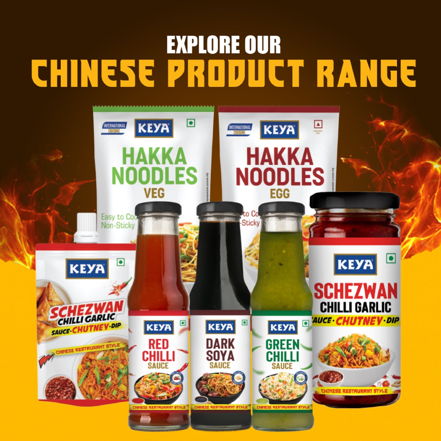 Keya Chinese Sauce Combo- Red Chilli Sauce 200g, Green Chilli Sauce 190g, Dark Soya Sauce 200g,Pack 3