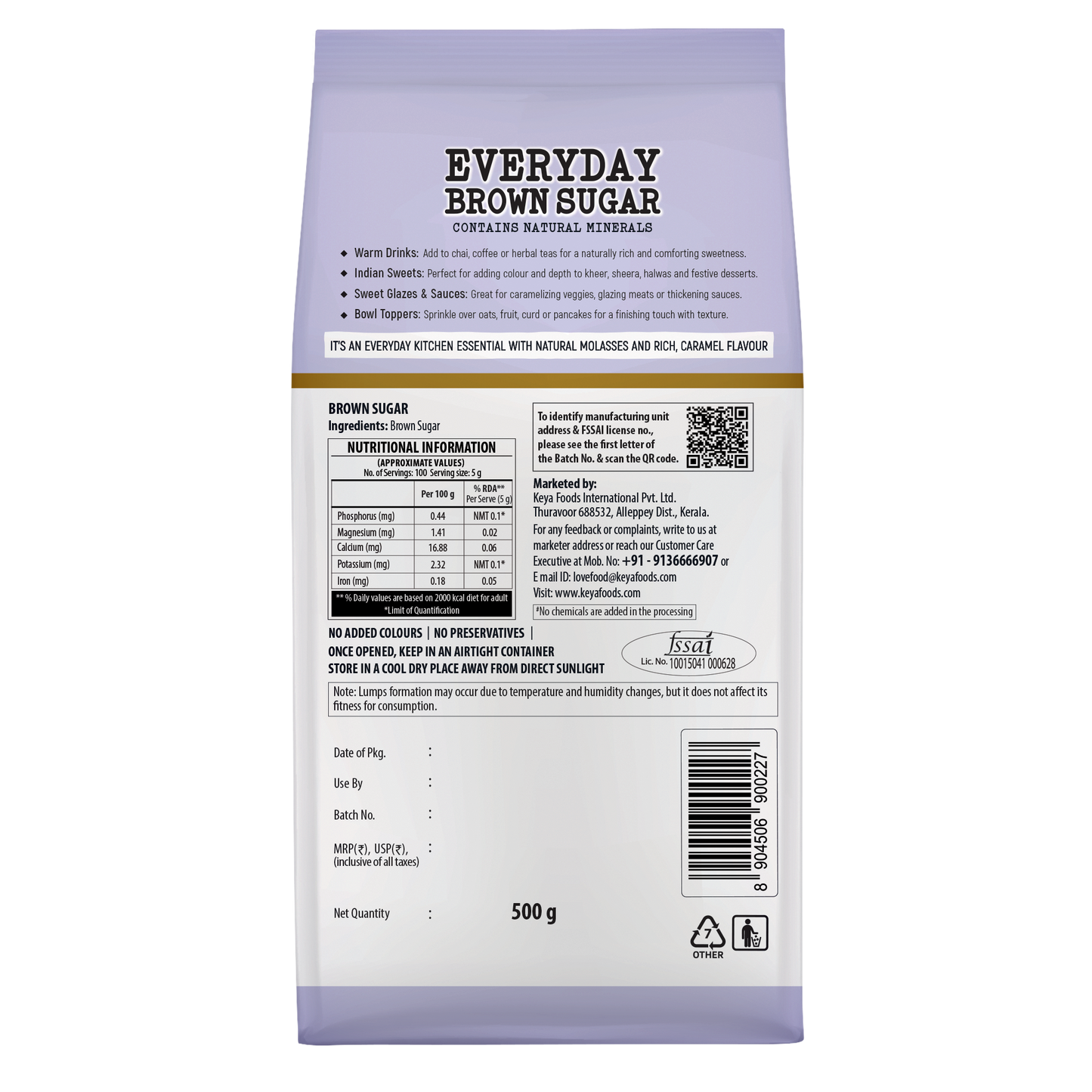Keya Everyday Brown Sugar 500g | Pack of 2