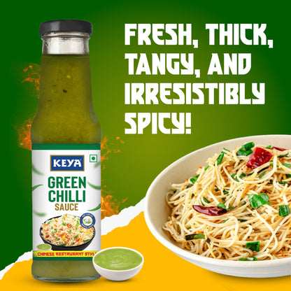 Keya Chinese Sauce Combo- Red Chilli Sauce 200g, Green Chilli Sauce 190g, Dark Soya Sauce 200g,Pack 3