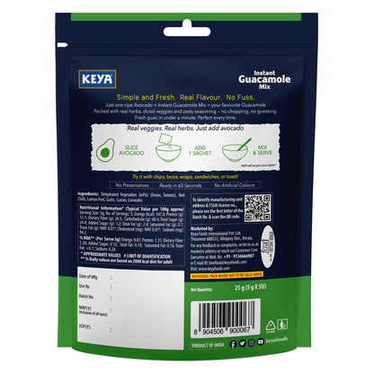 Keya Instant Guacamole Mix Multipack 25g | Guacamole Dip | Avocado | Mexican Cuisine | Seasoning | Pack Of 2