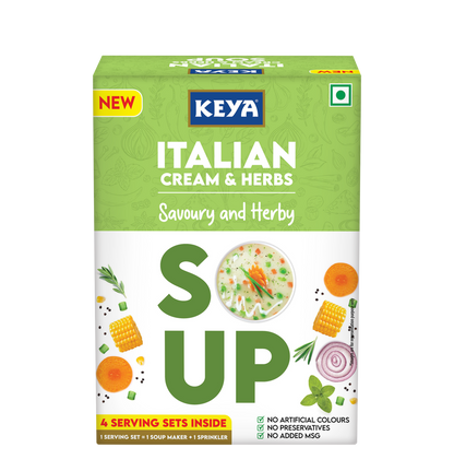 Keya Italian Soup Tomato & Herbs 56g | Keya Italian Soup Cream & Herbs 44g, Pack 2