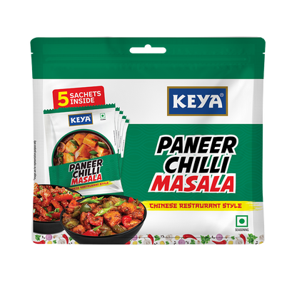 Keya Paneer Chilli Masala 100g Multipack | 5 sachets inside of 20g | Each sachet 20g