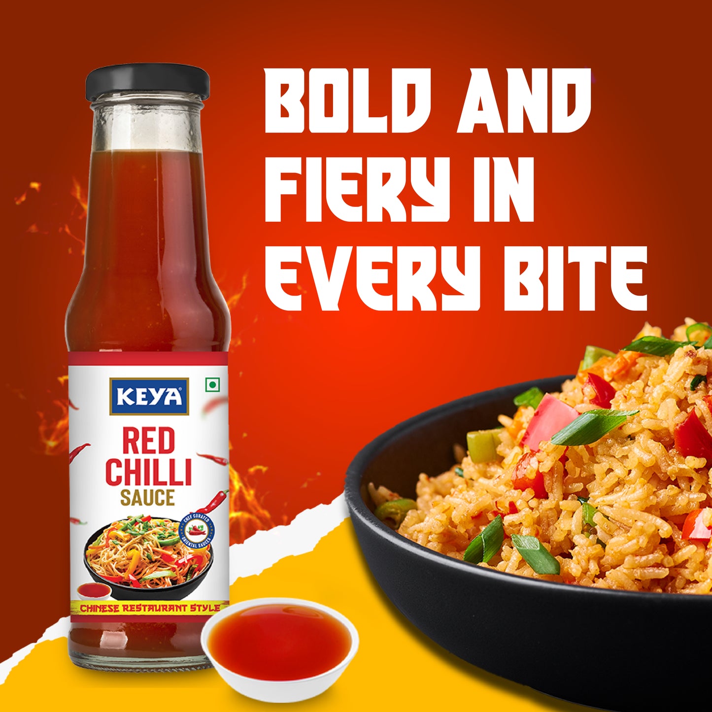 Keya Chinese Sauce Combo- Red Chilli Sauce 200g, Green Chilli Sauce 190g, Dark Soya Sauce 200g,Pack 3