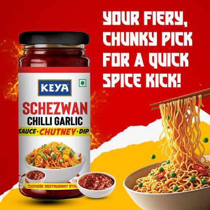 Keya Schezwan Chilli Garlic Chutney 250g, Pack of 2