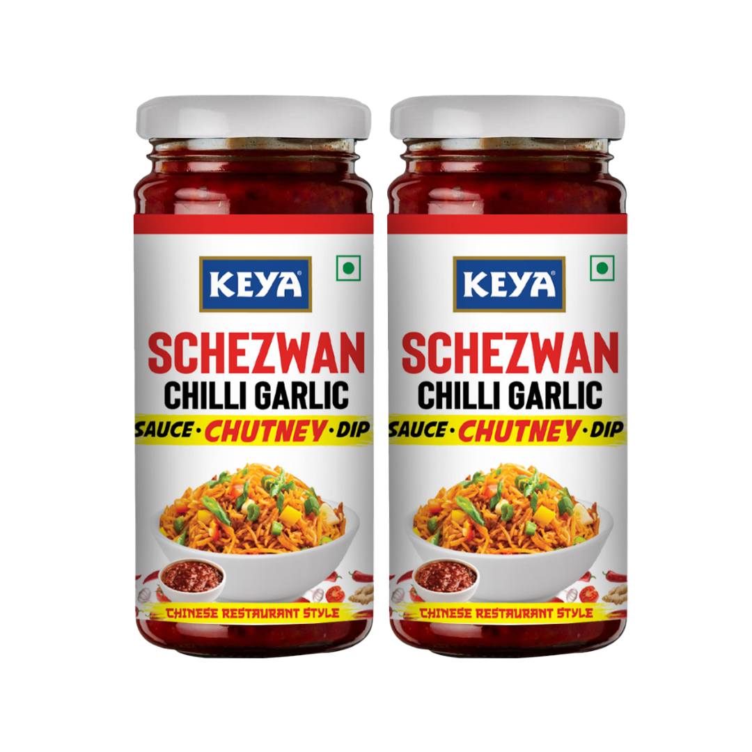 Keya Schezwan Chilli Garlic Chutney 250g, Pack of 2